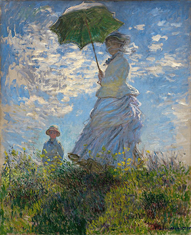 reproductie Woman with a parasol van Claude Monet